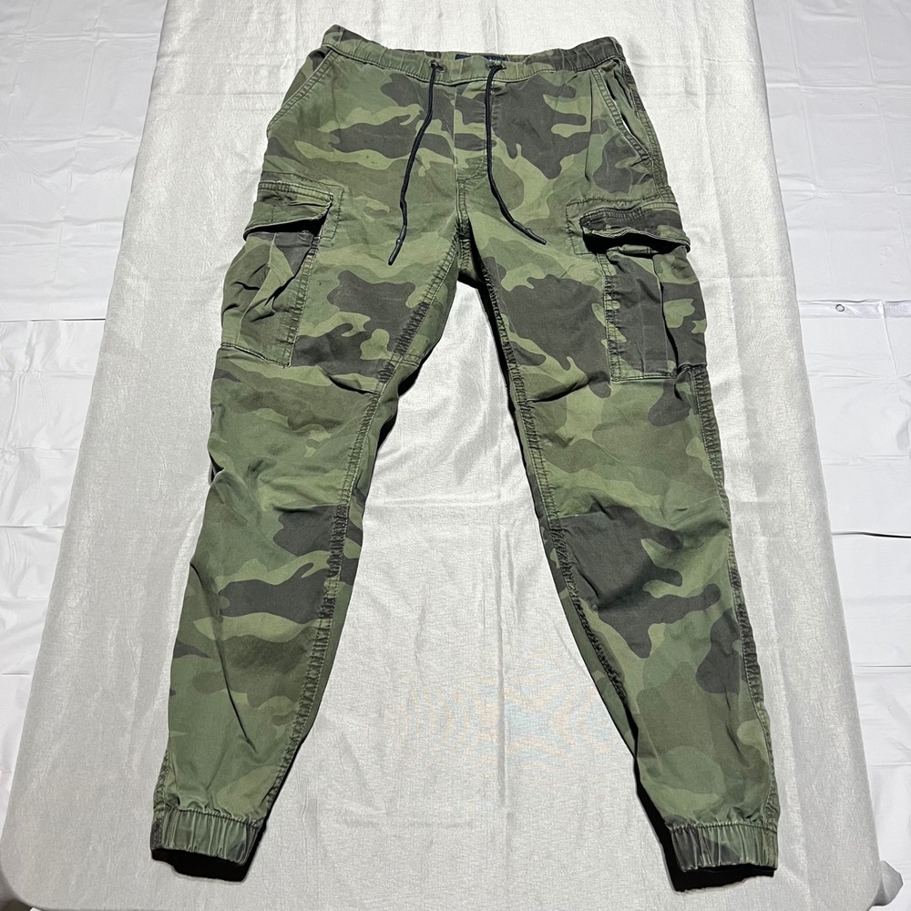 American Eagle Next Level Flex Mens XS Green Camo Cargo Jogger Pants Tapered